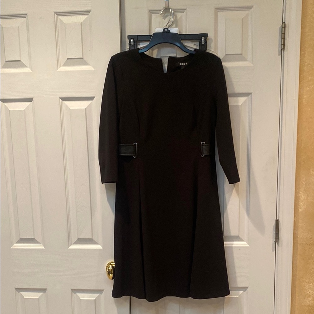 Dkny Black Long Sleeve Sheath Dress
